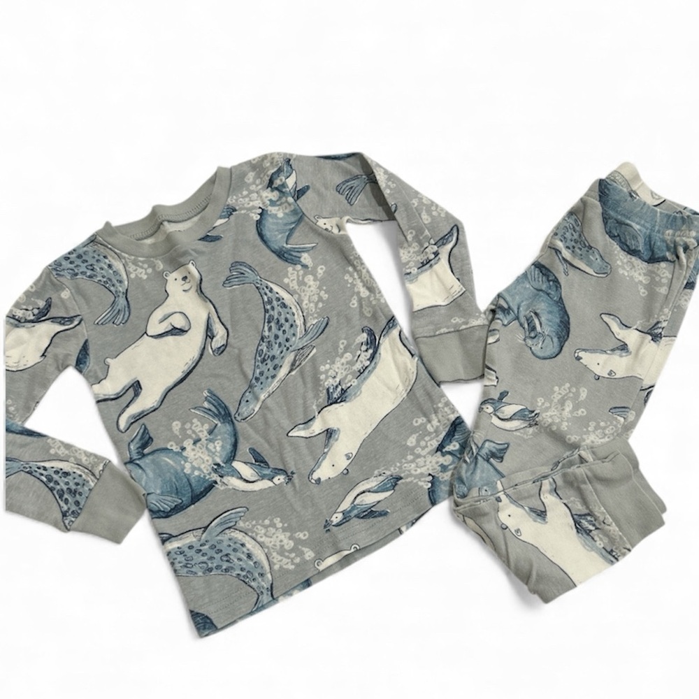Carter's Gray and Blue Seal Print Pajama Set